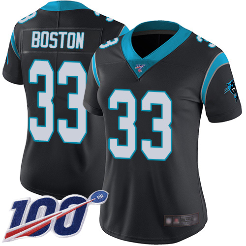 Carolina Panthers Limited Black Women Tre Boston Home Jersey NFL Football #33 100th Season Vapor Untouchable->women nfl jersey->Women Jersey